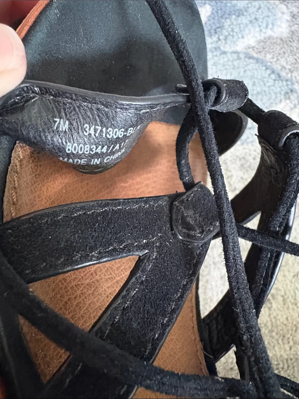 Frye Black Suede Lace-Up Platform Sandals